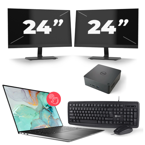 Dell Precision 5560 - Intel Core i7-11e Generatie - 15 inch - Touch - 16GB RAM - 512GB SSD - Windows 11 Home + 2x 24 inch Monitor