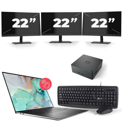 Dell Precision 5560 - Intel Core i7-11e Generatie - 15 inch - Touch - 16GB RAM - 512GB SSD - Windows 11 Home + 3x 22 inch Monitor
