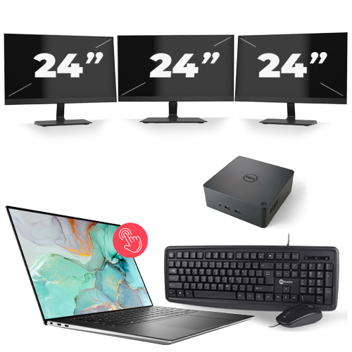 Dell Precision 5560 - Intel Core i7-11e Generatie - 15 inch - Touch - 16GB RAM - 512GB SSD - Windows 11 Home + 3x 24 inch Monitor