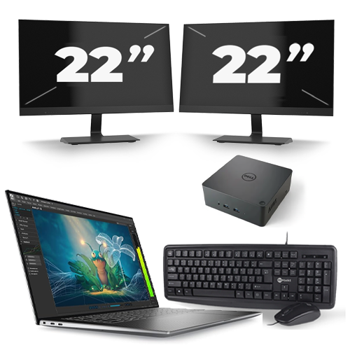 Dell Precision 5570 - Intel Core i7-12e Generatie - 15 inch - 16GB RAM - 512GB SSD - Windows 11 Home + 2x 22 inch Monitor