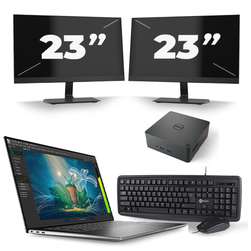 Dell Precision 5570 - Intel Core i7-12e Generatie - 15 inch - 16GB RAM - 512GB SSD - Windows 11 Home + 2x 23 inch Monitor