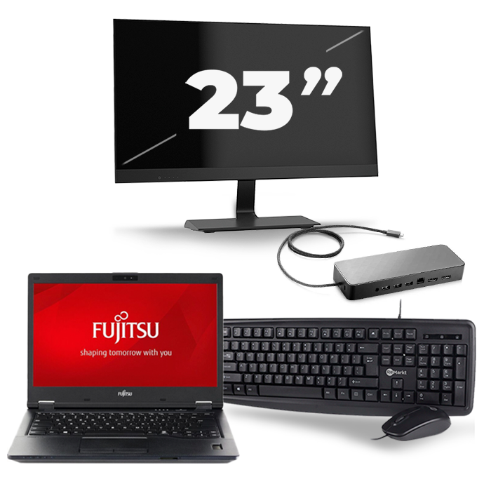 Fujitsu LifeBook E548 - Intel Core i5-8e Generatie - 14 inch - 16GB RAM - 512GB SSD - Windows 11 + 1x 23 inch Monitor