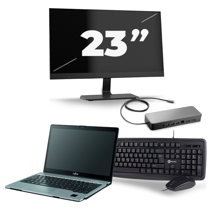 Fujitsu LifeBook S938 - Intel Core i7-8e Generatie - 13 inch - 16GB RAM - 512GB SSD - Windows 11 + 1x 23 inch Monitor