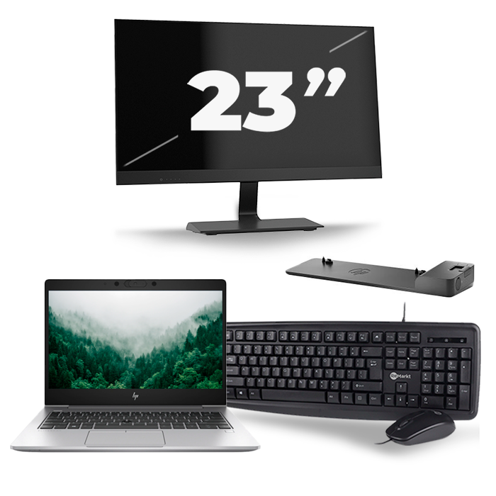 HP EliteBook 830 G6 - Intel Core i5-8e Generatie - 13 inch - 16GB RAM - 512GB SSD - Windows 11 + 1x 23 inch Monitor