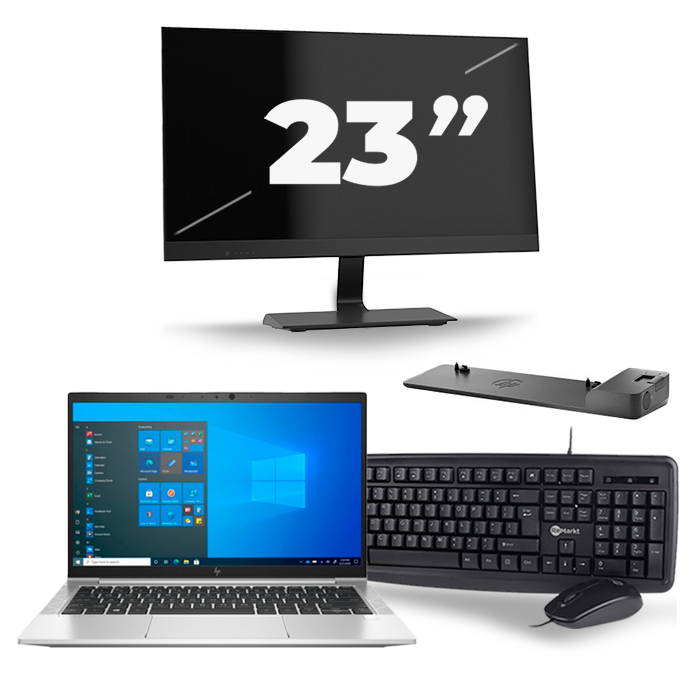 HP EliteBook 830 G8 - Intel Core i5-11e Generatie - 13 inch - 16GB RAM - 512GB SSD - Windows 11 + 1x 23 inch Monitor