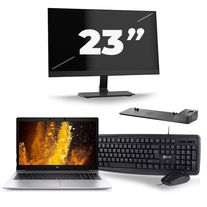 HP EliteBook 850 G6 - Intel Core i5-8e Generatie - 15 inch - 16GB RAM - 512GB SSD - Windows 11 + 1x 23 inch Monitor