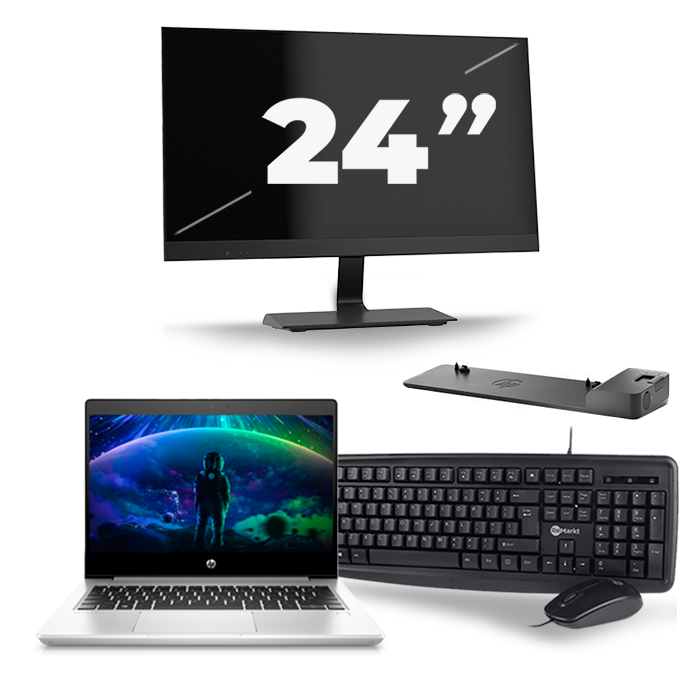 HP ProBook 430 G6 - Intel Core i5-8e Generatie - 13 inch - 16GB RAM - 512GB SSD - Windows 11 + 1x 24 inch Monitor