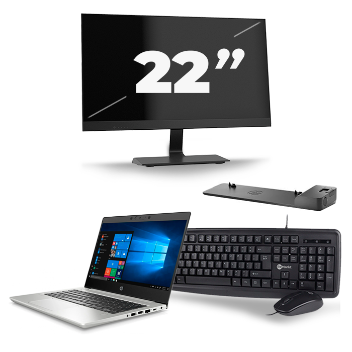 HP ProBook 430 G7 - Intel Core i3-10e Generatie - 13 inch - 16GB RAM - 512GB SSD - Windows 11 + 1x 22 inch Monitor