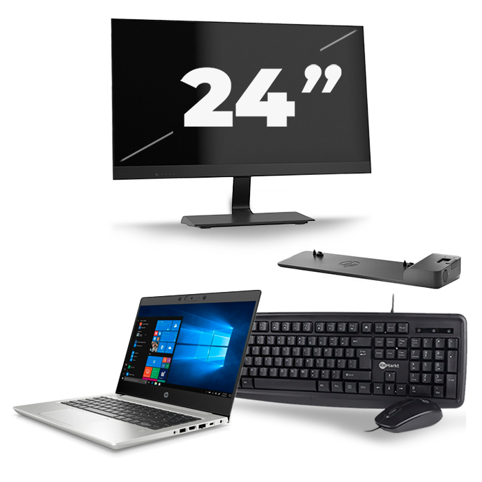 HP ProBook 430 G7 - Intel Core i5-10e Generatie - 13 inch - 16GB RAM - 512GB SSD - Windows 11 + 1x 24 inch Monitor