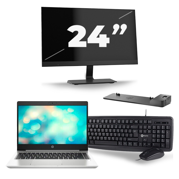HP ProBook 440 G7 - Intel Core i5-10e Generatie - 14 inch - 8GB RAM - 512GB SSD - Windows 11 + 1x 24 inch Monitor