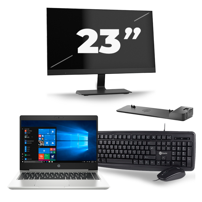HP ProBook 445 G7 - AMD Ryzen 7 4700U - 14 inch - 16GB RAM - 512GB SSD - Windows 11 Home + 1x 23 inch Monitor