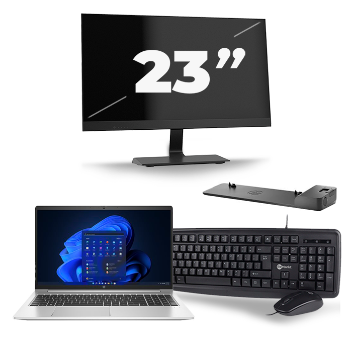 HP Probook 450 G8 - Intel Core i5-11e Generatie - 15 inch - 16GB RAM - 512GB SSD - Windows 11 + 1x 23 inch Monitor