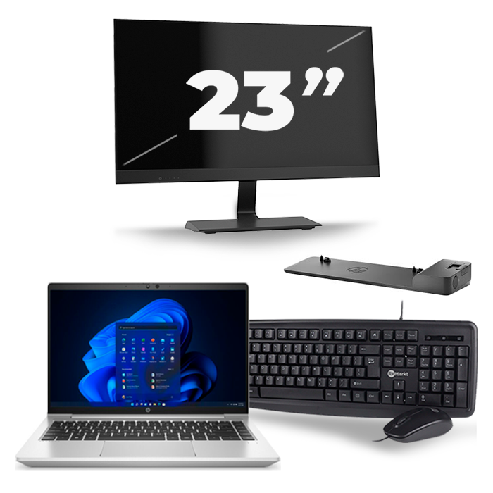 HP ProBook 640 G8 - Intel Core i5-11e Generatie - 14 inch - 16GB RAM - 512GB SSD - Windows 11 + 1x 23 inch Monitor