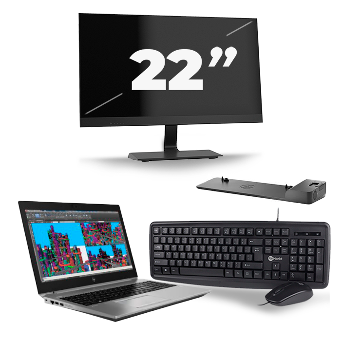 HP ZBook 15 G5 - Intel Core i7-8e Generatie - 15 inch - 16GB RAM - 512GB SSD - Windows 11 + 1x 22 inch Monitor