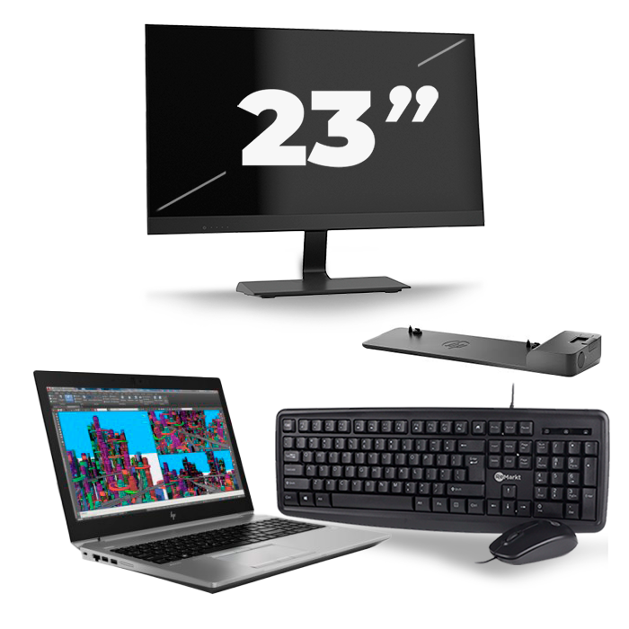 HP ZBook 15 G5 - Intel Core i5-8e Generatie - 15 inch - 16GB RAM - 512GB SSD - Windows 11 + 1x 23 inch Monitor