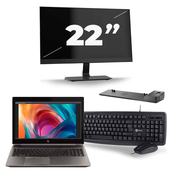 HP ZBook 15 G6 - Intel Core i9-9e Generatie - 15 inch - 16GB RAM - 512GB SSD - Windows 11 Home + 1x 22 inch Monitor