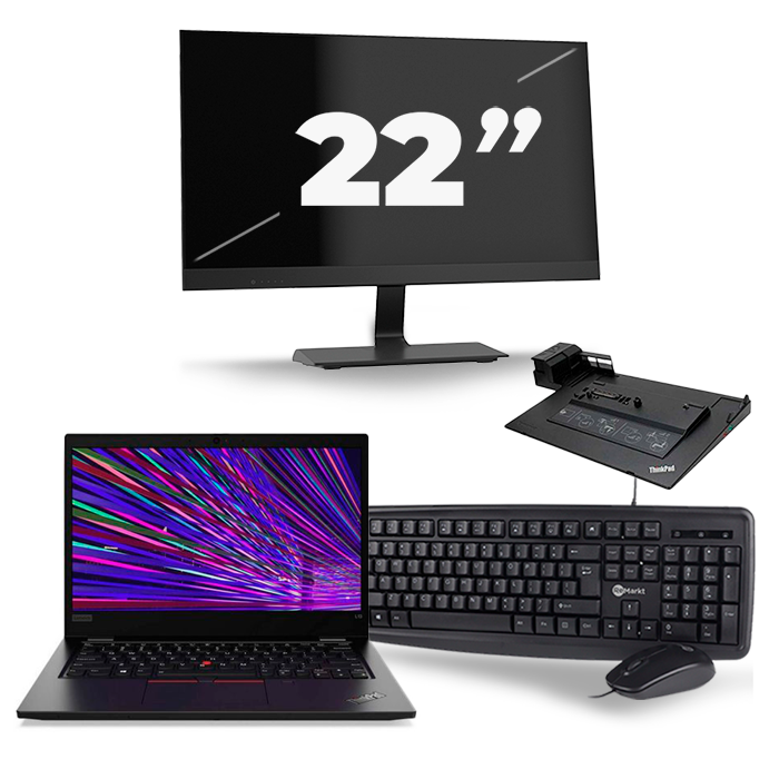 Lenovo ThinkPad L13 - Intel Core i3-10e Generatie - 13 inch - 8GB RAM - 256GB SSD - Windows 11 Home + 1x 22 inch Monitor