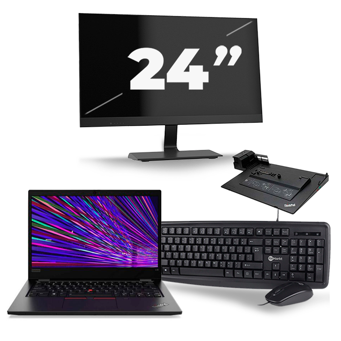Lenovo ThinkPad L13 - Intel Core i5-10e Generatie - 13 inch - 4GB RAM - 512GB SSD - Windows 11 + 1x 24 inch Monitor