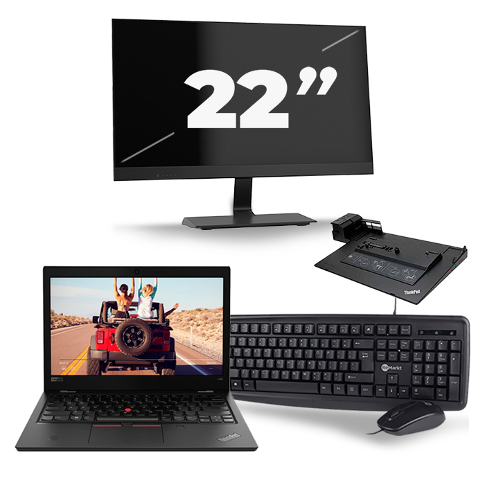 Lenovo ThinkPad L380 - Intel Core i3-8e Generatie - 13 inch - 8GB RAM - 256GB SSD - Windows 11 + 1x 22 inch Monitor
