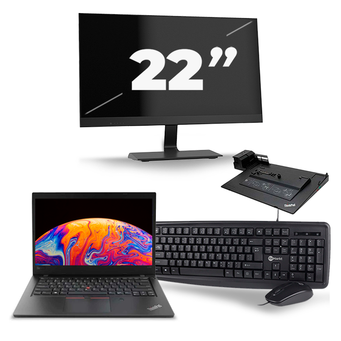 Lenovo ThinkPad L480 - Intel Core i5-8e Generatie - 14 inch - 16GB RAM - 512GB SSD - Windows 11 + 1x 22 inch Monitor