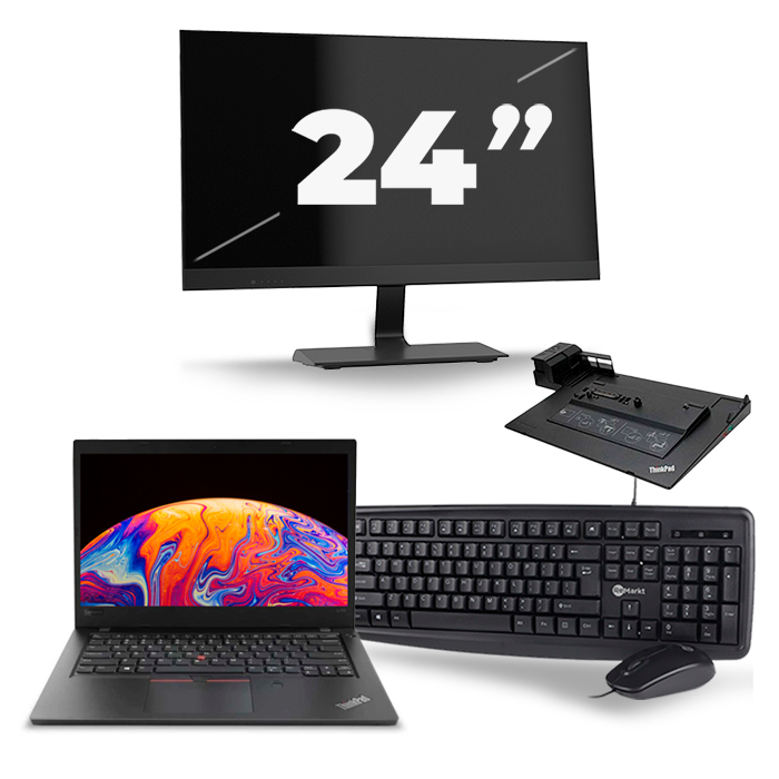 Lenovo ThinkPad L480 - Intel Core i5-8e Generatie - 14 inch - 16GB RAM - 512GB SSD - Windows 11 + 1x 24 inch Monitor