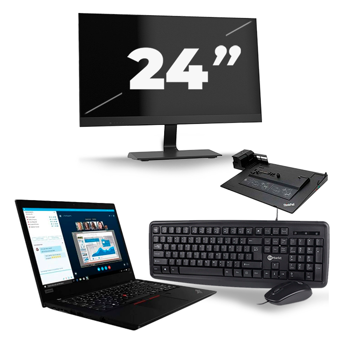 Lenovo ThinkPad L490 - Intel Core i5-8e Generatie - 14 inch - 16GB RAM - 512GB SSD - Windows 11 + 1x 24 inch Monitor