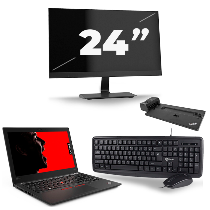 Lenovo ThinkPad X280 - Intel Core i7-8e Generatie - 12 inch - 8GB RAM - 512GB SSD - Windows 11 + 1x 24 inch Monitor
