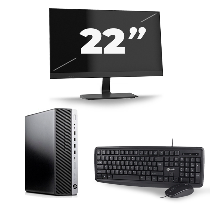 HP EliteDesk 800 G3 SFF - Intel Core i3-6e Generatie - 8GB RAM - 128GB SSD - Windows 11 + 1x 22 inch Monitor
