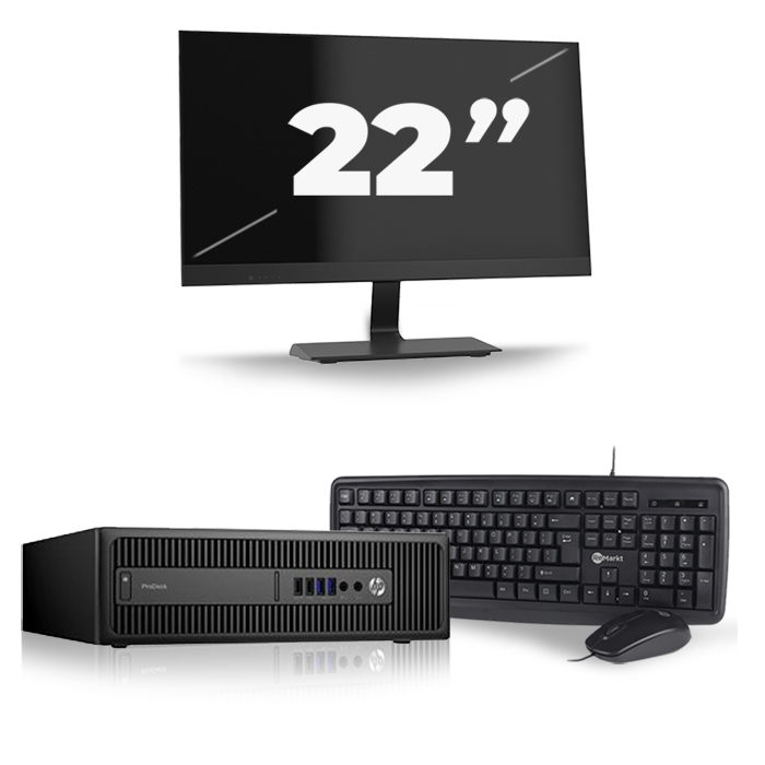 HP ProDesk 600 G2 SFF - Intel Core i3-6e Generatie - 8GB RAM - 128GB SSD - Windows 11 + 1x 22 inch Monitor