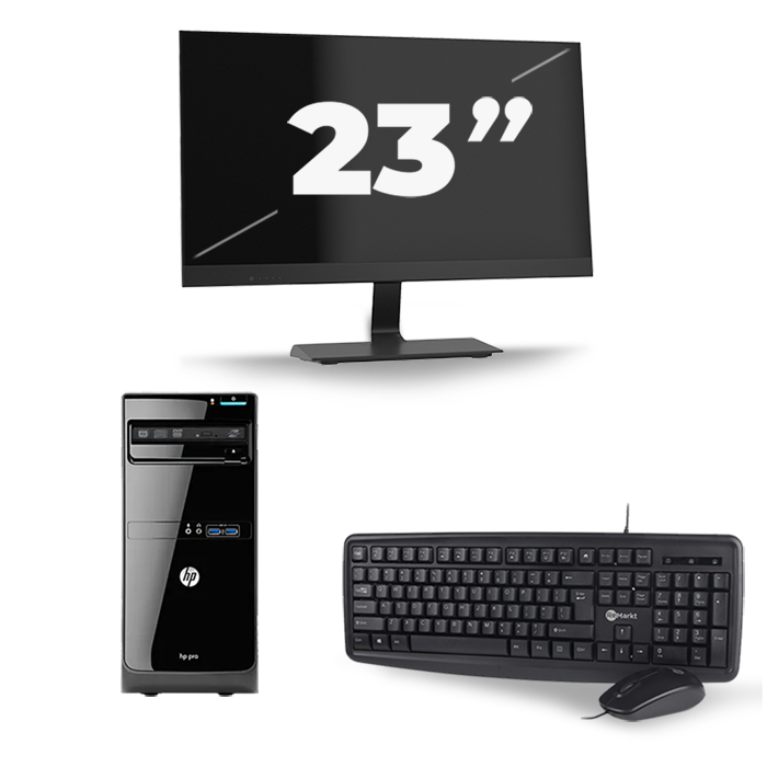 HP Pro 3500 Micro Tower - Intel Core i7-3e Generatie - 16GB RAM - 512GB SSD - Windows 10 + 1x 23 inch Monitor