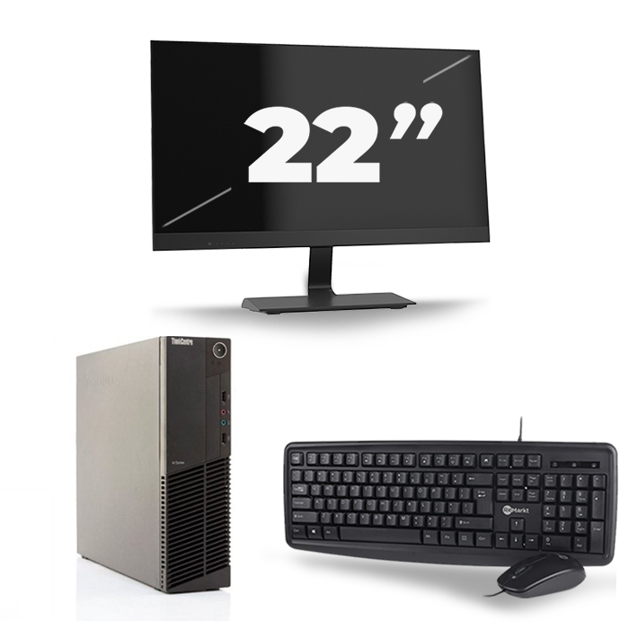 Lenovo ThinkCentre M82 SFF - Intel Core i3-3e Generatie - 8GB RAM - 128GB SSD - Windows 10 + 1x 22 inch Monitor