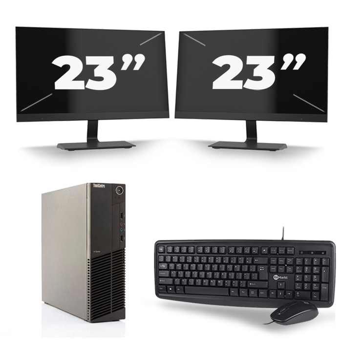 Lenovo ThinkCentre M82 SFF - Intel Core i7-3e Generatie - 16GB RAM - 512GB SSD - Windows 10 + 2x 23 inch Monitor