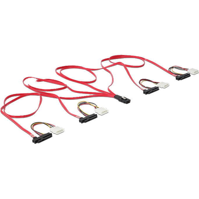 DeLOCK Mini SAS SFF-8087 > 4 x SAS SFF-8482 + power Adapter