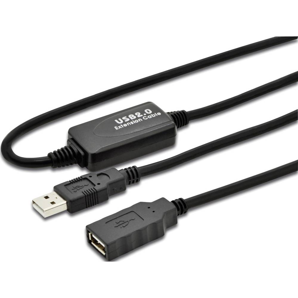 Digitus USB Verlengkabel 10.00 m Zwart 