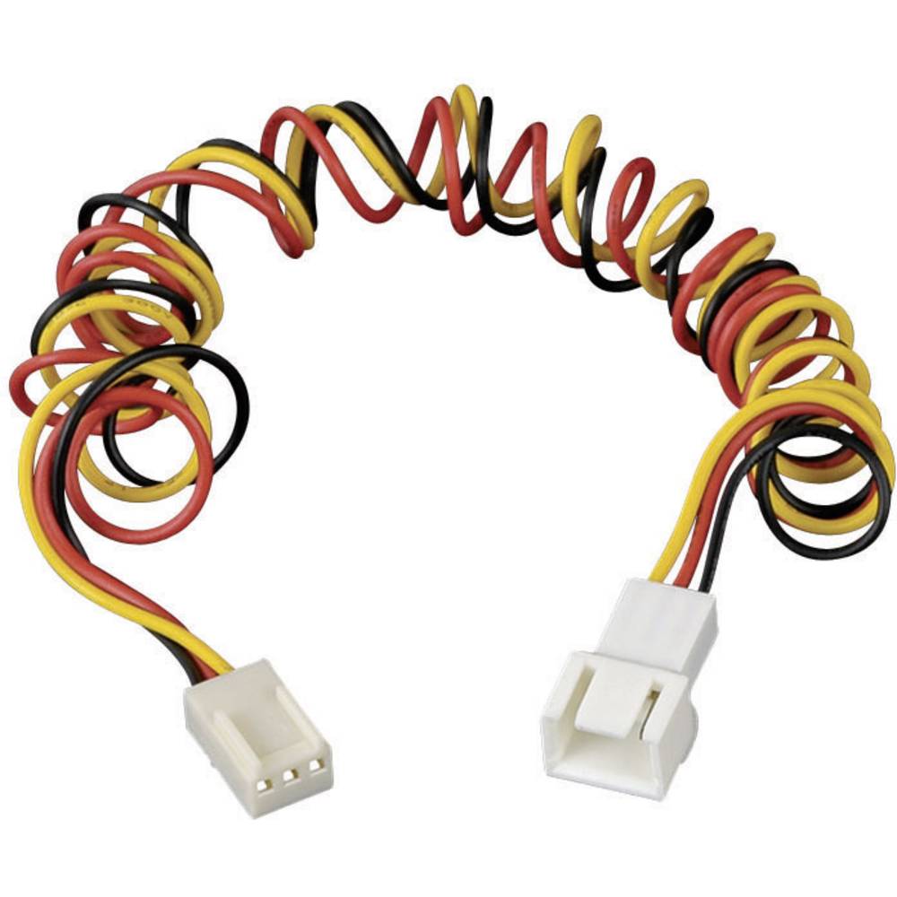 Akasa Verlengkabel PC-ventilator [1x PC-ventilatorstekker 3-polig - 1x PC-ventilatorbus 3-polig] 0.60 m Zwart, Rood, Geel 