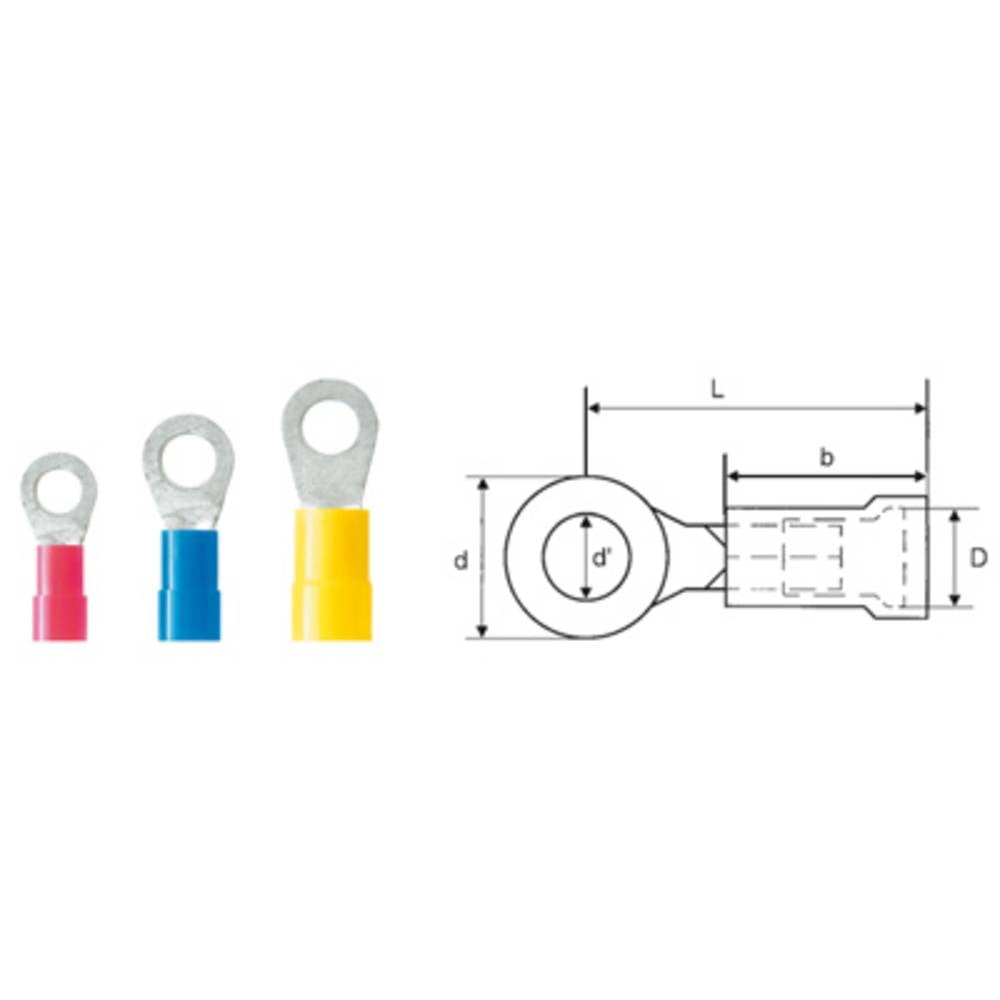 Weidmüller 9200230000 Ringkabelschoen Dwarsdoorsnede (max.): 6 mm² Gat diameter: 4.3 mm Deels geïsoleerd Geel 100 stuk(s)