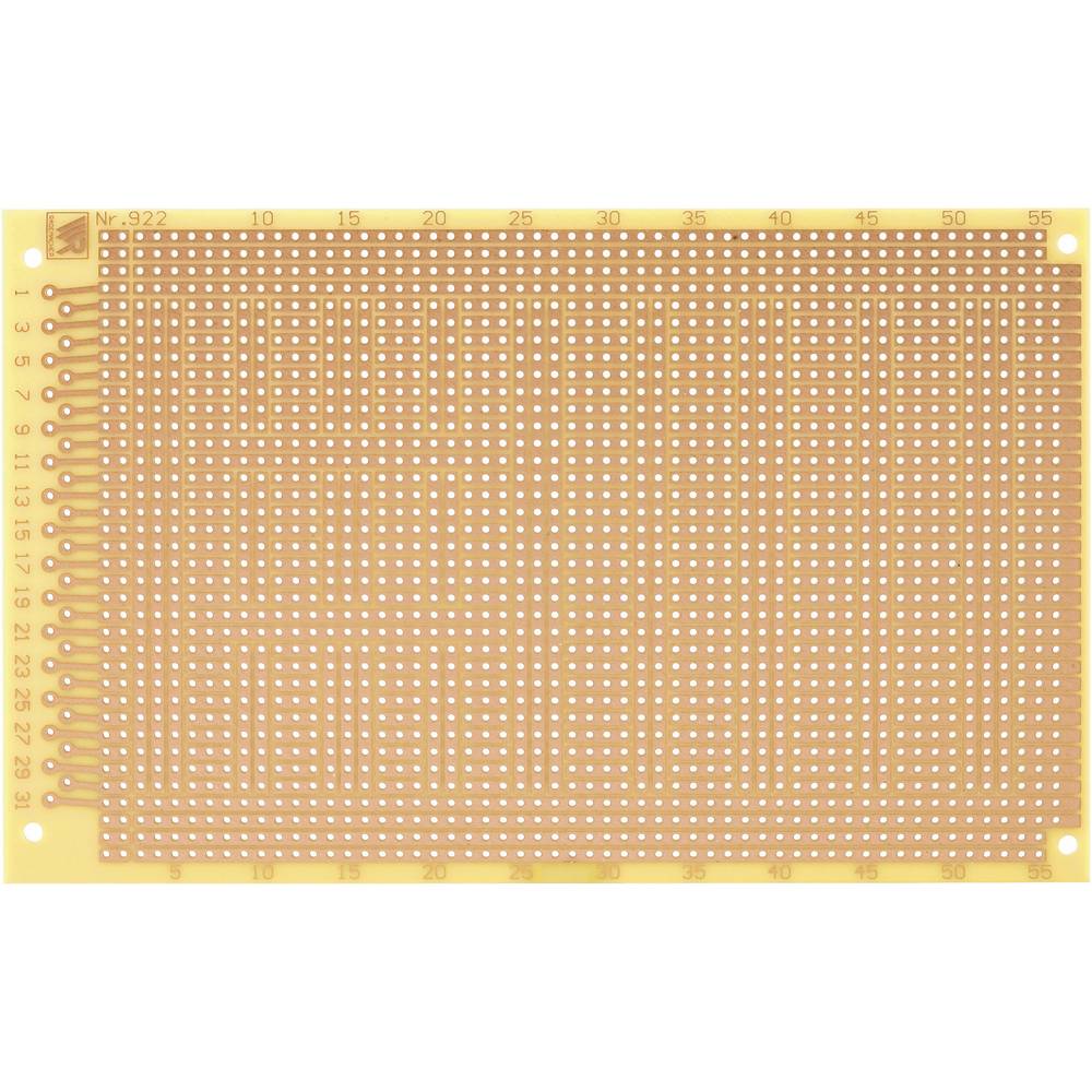Rademacher WR-Typ 922 Experimenteer printplaat Hardpapier (l x b) 160 mm x 100 mm 35 µm Rastermaat 2.54 mm Inhoud 1 stuk(s)