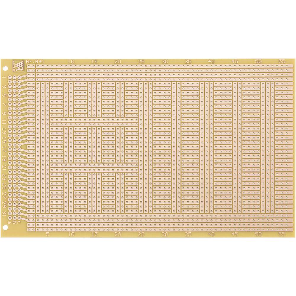 Rademacher WR-Typ 941 Printplaat Epoxide (l x b) 160 mm x 100 mm 35 µm Rastermaat 2.54 mm Inhoud 1 stuk(s)