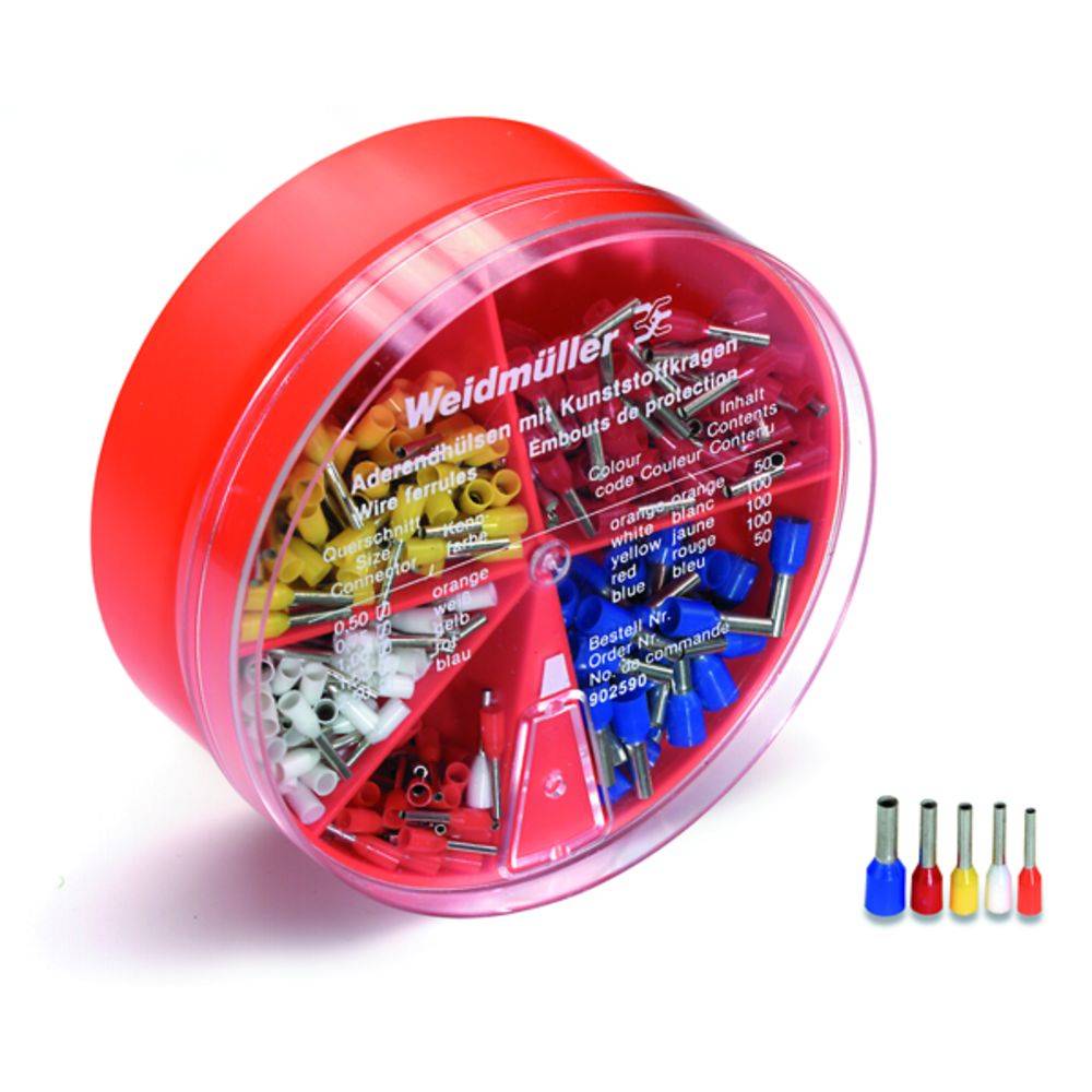 Weidmüller 9025430000 Assortiment adereindhulzen Wit, Grijs, Rood, Zwart, Blauw 400 stuk(s)