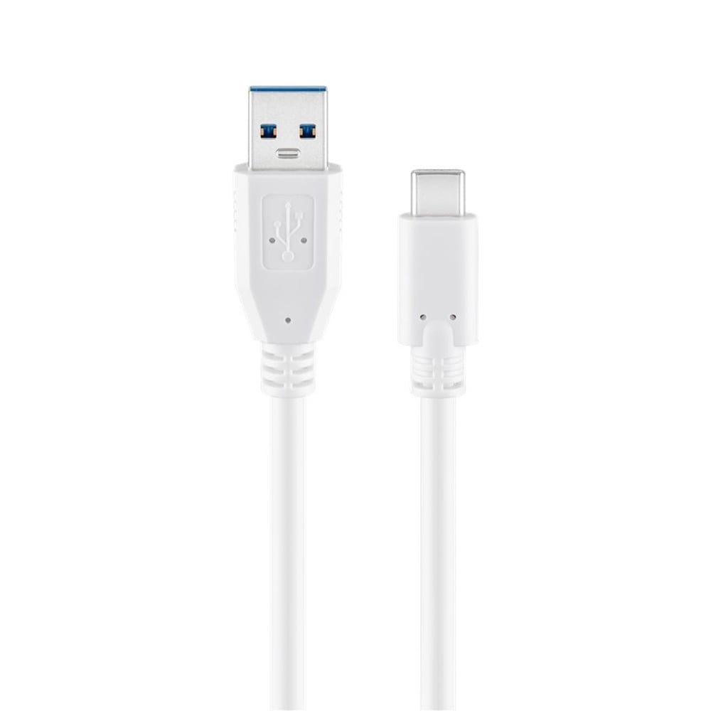Goobay USB 3.2 GEN 1 (USB3.0) Aansluitkabel - USB-C naar USB-A - 5Gbit/s - USB adapter - OTG kabel - USB-C naar USB-A aansluitkabel - 1m - 5Gbit/s - GEN 1 - wit
