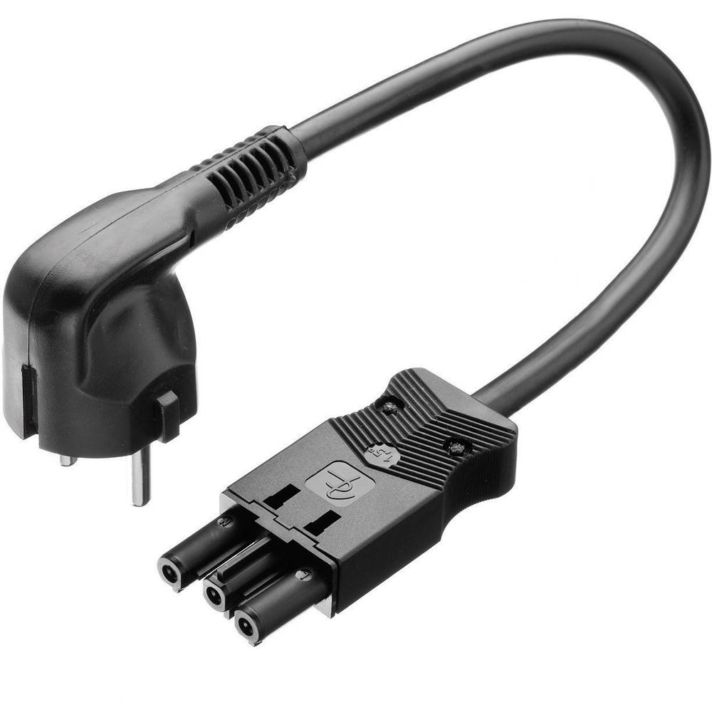 Adels-Contact AC 166 NLCGB/315 100 Netaansluitkabel [Netbus - Randaarde haakse stekker] Totaal aantal polen: 2 + PE Zwart 1.00 m 1 stuk(s)