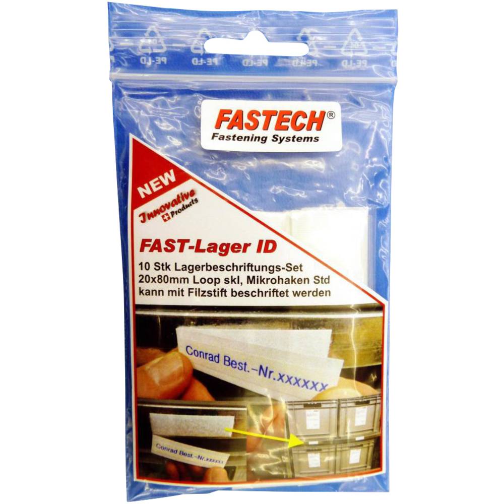 FASTECH 610-010-Bag Markeringsveld klittenband Om vast te plakken Wit 10 stuk(s)