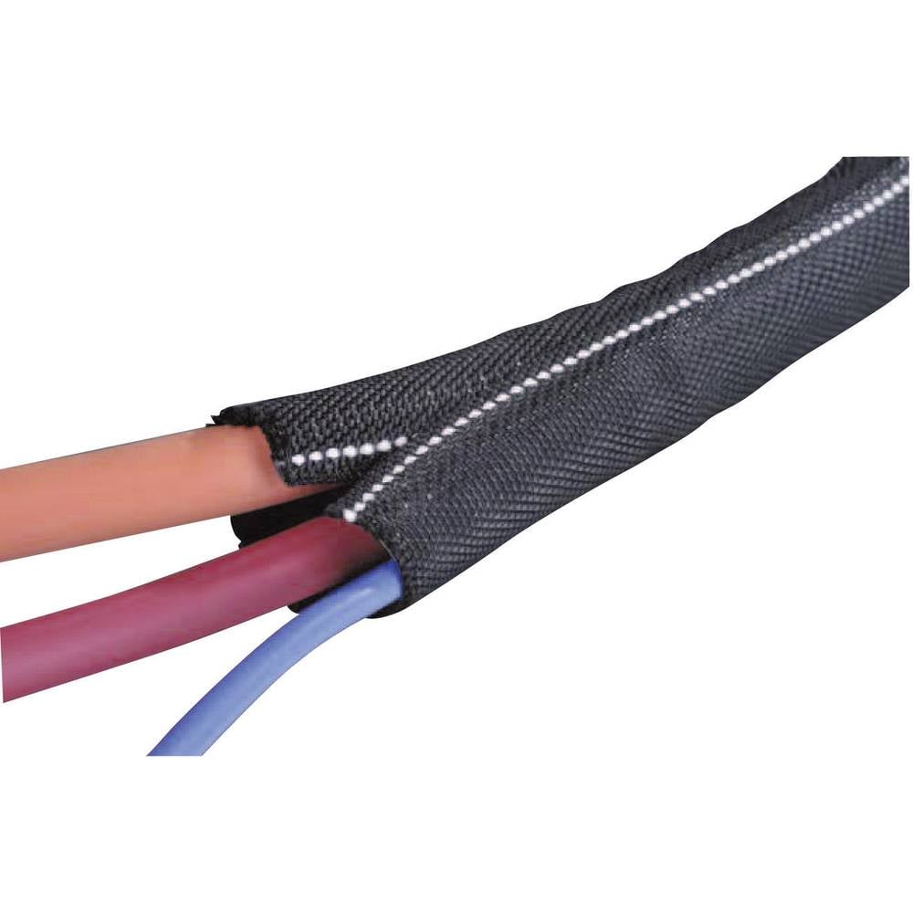 HellermannTyton 170-01107 Twist-In-FR 32 Gevlochten slang Zwart, Wit Polyester 29 tot 32 mm per meter