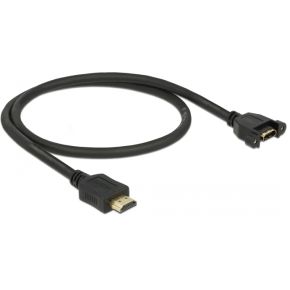 DeLock 85463 Kabel HDMI-A male > HDMI-A female paneelmontage 4K 30 Hz 0,5 m