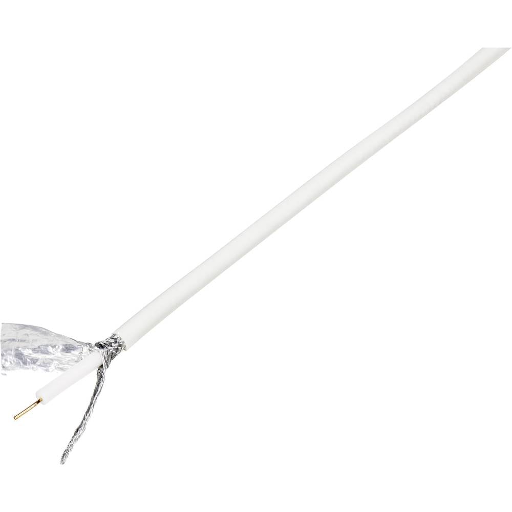 TRU COMPONENTS 1567364 Coaxkabel Buitendiameter: 6.60 mm RG6 /U 75 Ω 120 dB Wit 100 m