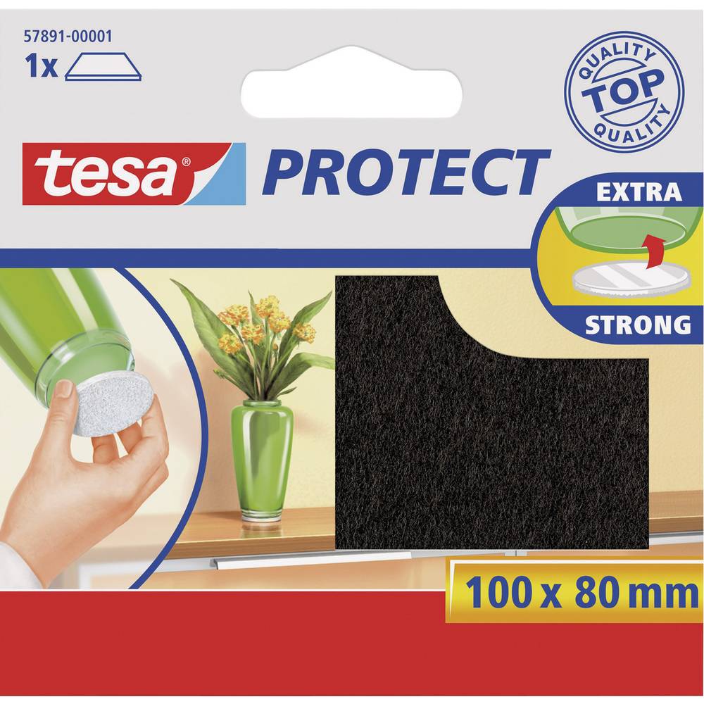 Tesa 57891-00001-00 Viltdoppen Zelfklevend Bruin (l x b) 100 mm x 80 mm 1 stuk(s)