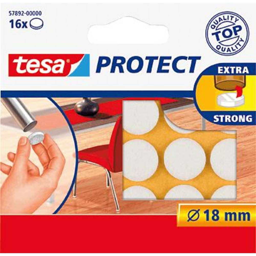 Tesa Viltdoppen Wit (Ø) 18 mm 16 stuk(s)