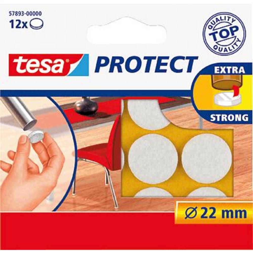 Tesa Viltdoppen Wit (Ø) 22 mm 12 stuk(s)