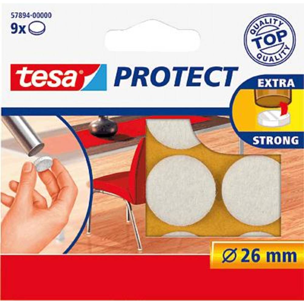 Tesa Viltdoppen Wit (Ø) 26 mm 9 stuk(s)