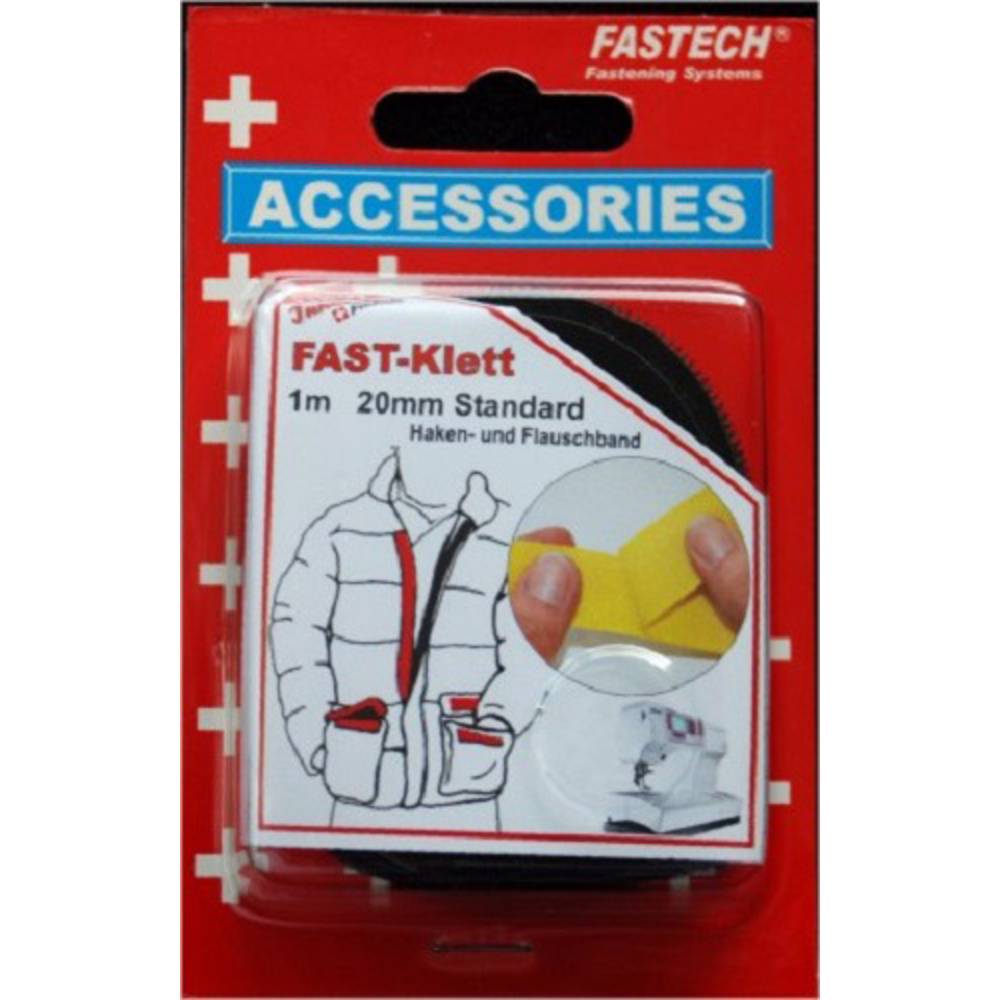 FASTECH 680-330C Klittenband Om op te naaien Haak- en lusdeel (l x b) 1000 mm x 20 mm Zwart 1 paar